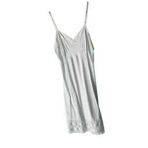 Vintage Velrose White Lace Trim Slip‎ Dress Lingerie Full Slip Size 36 Coquette
